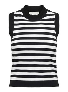 Top Only Lill Negro y Blanco Rayas Para Mujer