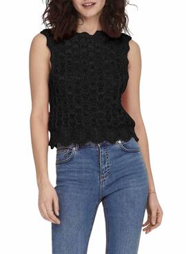 Top Only Luna Crochet Negro Para Mujer
