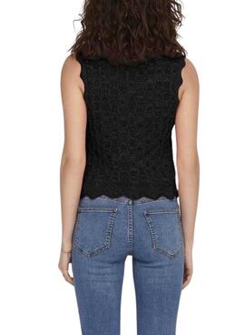 Top Only Luna Crochet Negro Para Mujer