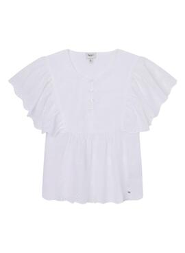 Blusa Pepe Jeans Omaira Blanco Para Niña