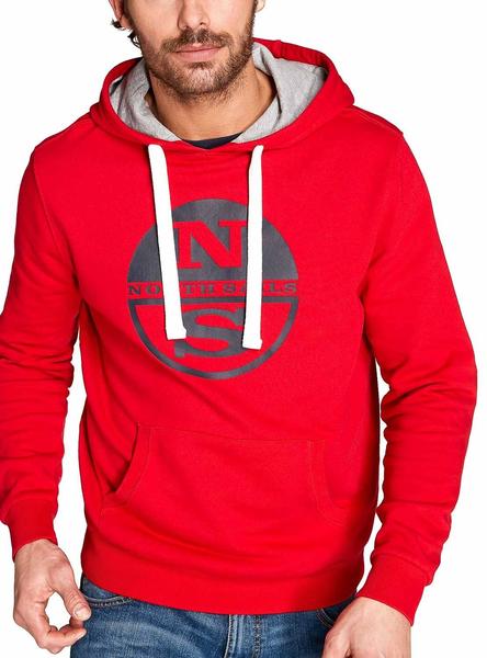 Sudadera North Sails Logo Hooded Rojo Hombre