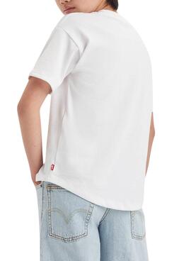 Camiseta Levis Curved Blanco Para Niño