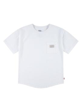 Camiseta Levis Curved Blanco Para Niño