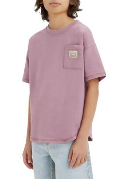 Camiseta Levis Curved Morado Para Niño