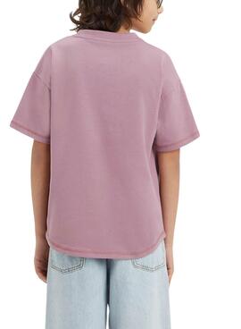 Camiseta Levis Curved Morado Para Niño