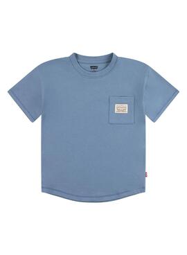 Camiseta Levis Curved Azul Para Niño