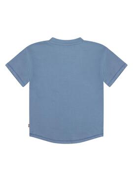 Camiseta Levis Curved Azul Para Niño