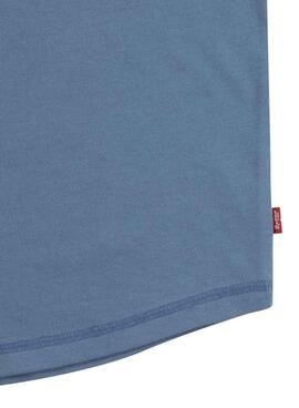 Camiseta Levis Curved Azul Para Niño