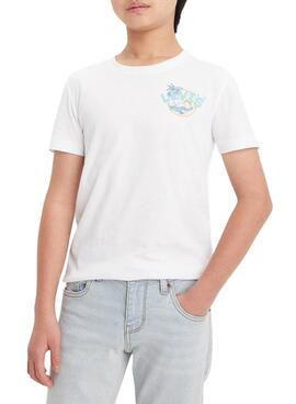 Camiseta Levis Scenic Blanco Para Niño