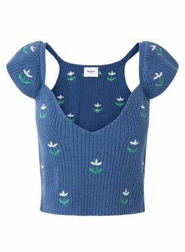 Top Pepe Jeans Greer Azul Para Mujer