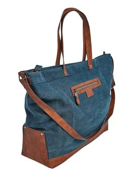 Bolso Pepe Jeans Reece Heritage Azul Para Mujer