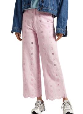 Pantalón Pepe Jeans Culotte Dory Rosa Para Mujer