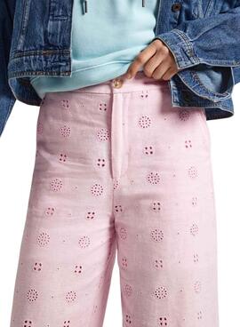 Pantalón Pepe Jeans Culotte Dory Rosa Para Mujer