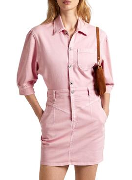 Vestido Pepe Jeans Gracie Denim Rosa Para Mujer