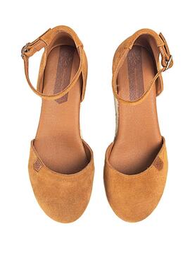 Sandalias Popa Cantalar Serraje Camel Para Mujer