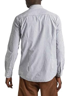 Camisa Pepe Jeans Pigdon Rayas Gris Para Hombre