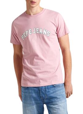 Camiseta Pepe Jeans Clement Rosa Para Hombre