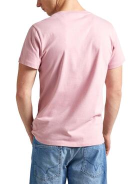 Camiseta Pepe Jeans Clement Rosa Para Hombre