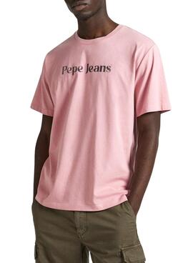 Camiseta Pepe Jeans Clifton Rosa Para Hombre