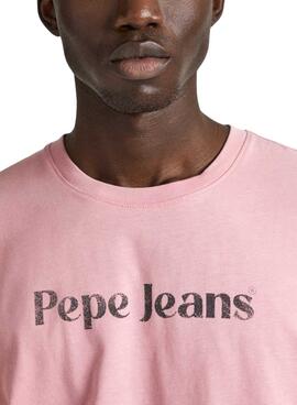 Camiseta Pepe Jeans Clifton Rosa Para Hombre