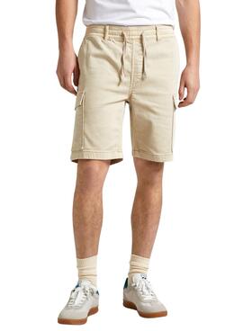 Bermudas Pepe Jeans Cargo Beige Para Hombre