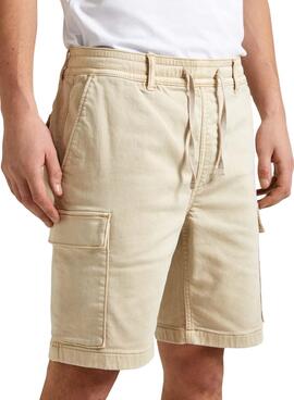 Bermudas Pepe Jeans Cargo Beige Para Hombre