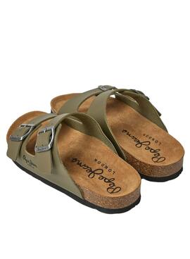 Sandalias Pepe Jeans Oban Classic Verde Para Mujer