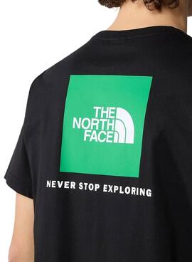 Camiseta The North Face Redbox Negro Verde Hombre