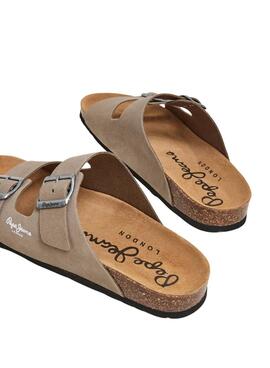 Sandalias Pepe Jeans Bio Suede Beige Para Hombre