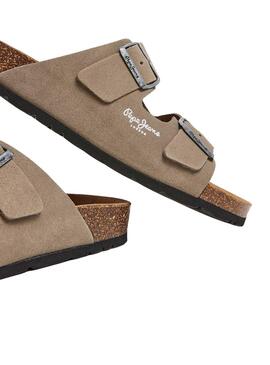 Sandalias Pepe Jeans Bio Suede Beige Para Hombre