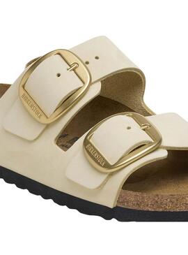 Sandalias Birkenstock Arizona Hebilla Beige Para Mujer