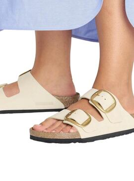 Sandalias Birkenstock Arizona Hebilla Beige Para Mujer