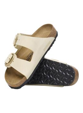 Sandalias Birkenstock Arizona Hebilla Beige Para Mujer