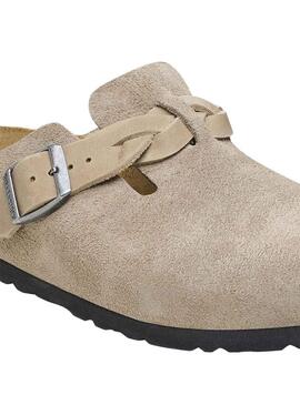 Zuecos Birkenstock Boston Braided Topo Para Mujer