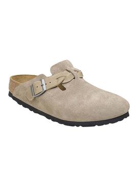 Zuecos Birkenstock Boston Braided Topo Para Mujer