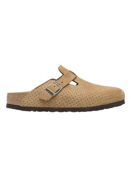 Zuecos Birkenstock Boston  Perforado Camel