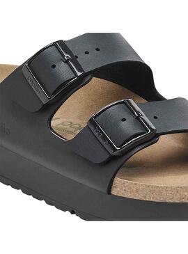 Sandalias Birkenstock Arizona Plataforma Negro Para Mujer