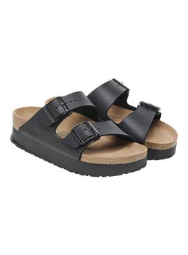 Sandalias Birkenstock Arizona Plataforma Negro Para Mujer