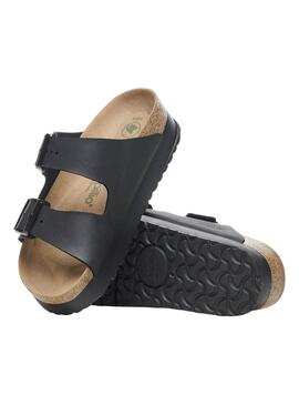 Sandalias Birkenstock Arizona Plataforma Negro Para Mujer