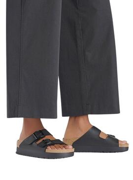 Sandalias Birkenstock Arizona Plataforma Negro Para Mujer