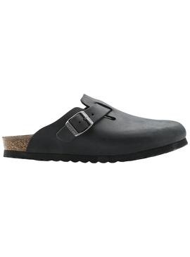 Zuecos Birkenstock Boston Negro Para Mujer