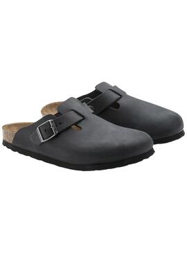 Zuecos Birkenstock Boston Negro Para Mujer