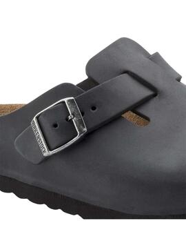 Zuecos Birkenstock Boston Negro Para Mujer