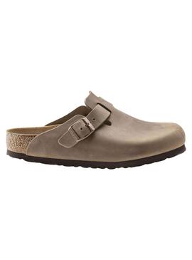 Zuecos Birkenstock Boston Oil Beige Para Mujer