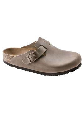 Zuecos Birkenstock Boston Oil Beige Para Mujer