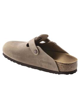 Zuecos Birkenstock Boston Oil Beige Para Mujer