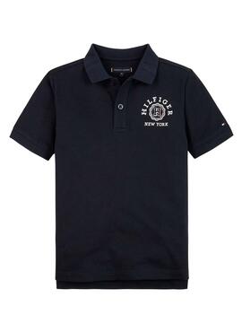 Polo Tommy Hilfiger Monotype Marino Para Niño