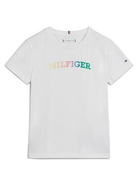 Camiseta Tommy Hilfiger Monotype Blanco Para Niña