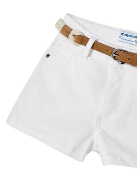 Shorts Mayoral Belt Blanco Para Niña