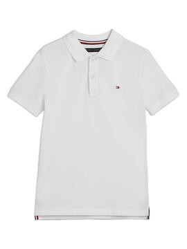 Polo Tommy Hilfiger Flag Blanco Para Niño